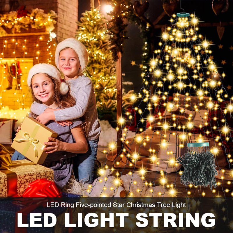 🎄 LED-Ring-Wasserfall-Weihnachtsbaumbeleuchtung 🎄